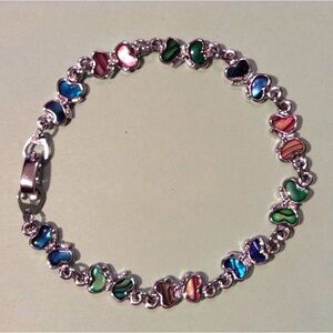 Shell of the Sea butterfly silver tone bracelet